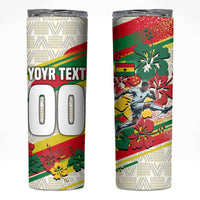 Personalized Ghana Football Skinny Tumbler Soccer Player Kick - Floral Hibiscus