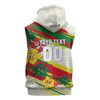 Personalized Ghana Football Sleeveless Hoodie Soccer Player Kick - Floral Hibiscus