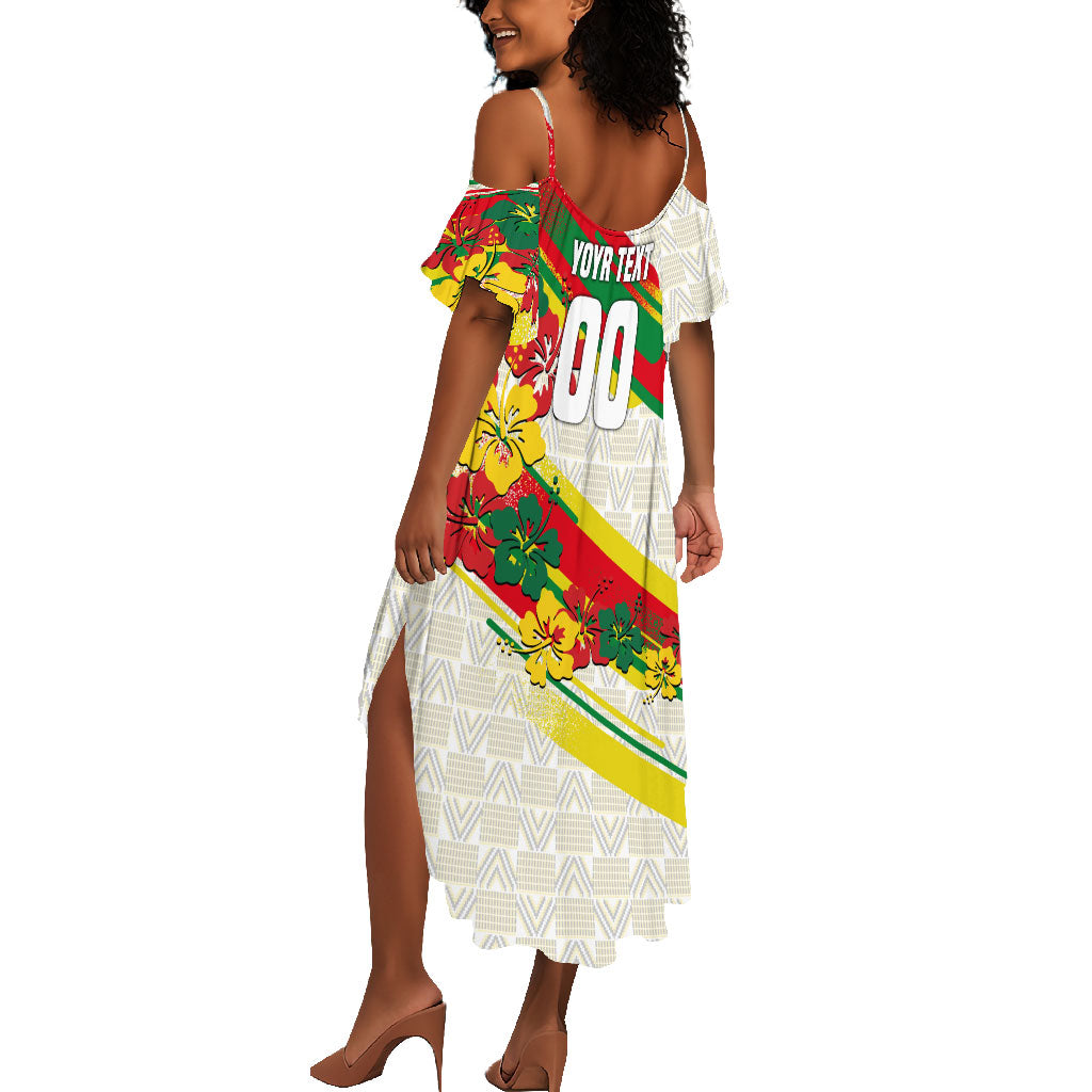 Personalized Ghana Football Summer Maxi Dress Soccer Player Kick - Floral Hibiscus