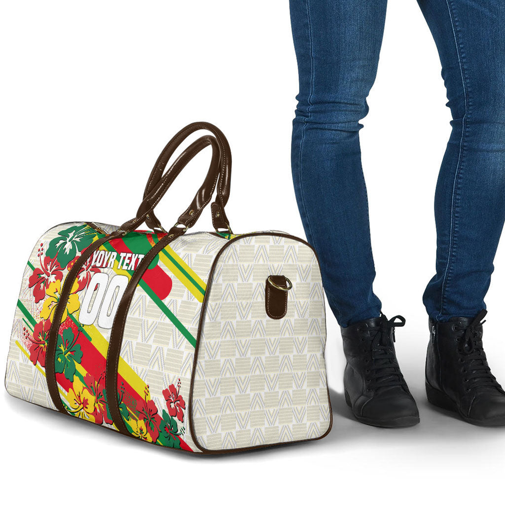 Personalized Ghana Football Travel Bag Soccer Player Kick - Floral Hibiscus