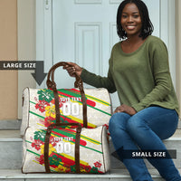 Personalized Ghana Football Travel Bag Soccer Player Kick - Floral Hibiscus