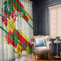 Personalized Ghana Football Window Curtain Soccer Player Kick - Floral Hibiscus