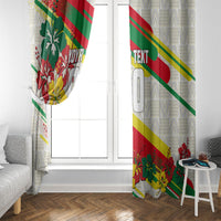 Personalized Ghana Football Window Curtain Soccer Player Kick - Floral Hibiscus