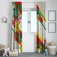 Personalized Ghana Football Window Curtain Soccer Player Kick - Floral Hibiscus
