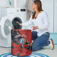 Personalized Panama Football Laundry Basket Los Canaleros Harpy Eagle Mascot - National Flag Colors