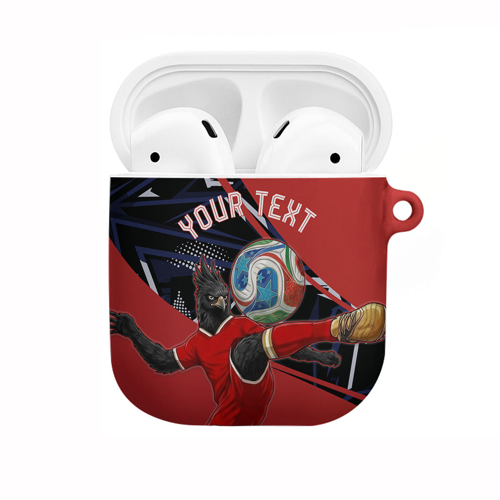 Personalized Panama Football AirPods Case Los Canaleros Harpy Eagle Mascot - National Flag Colors