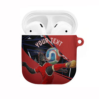 Personalized Panama Football AirPods Case Los Canaleros Harpy Eagle Mascot - National Flag Colors