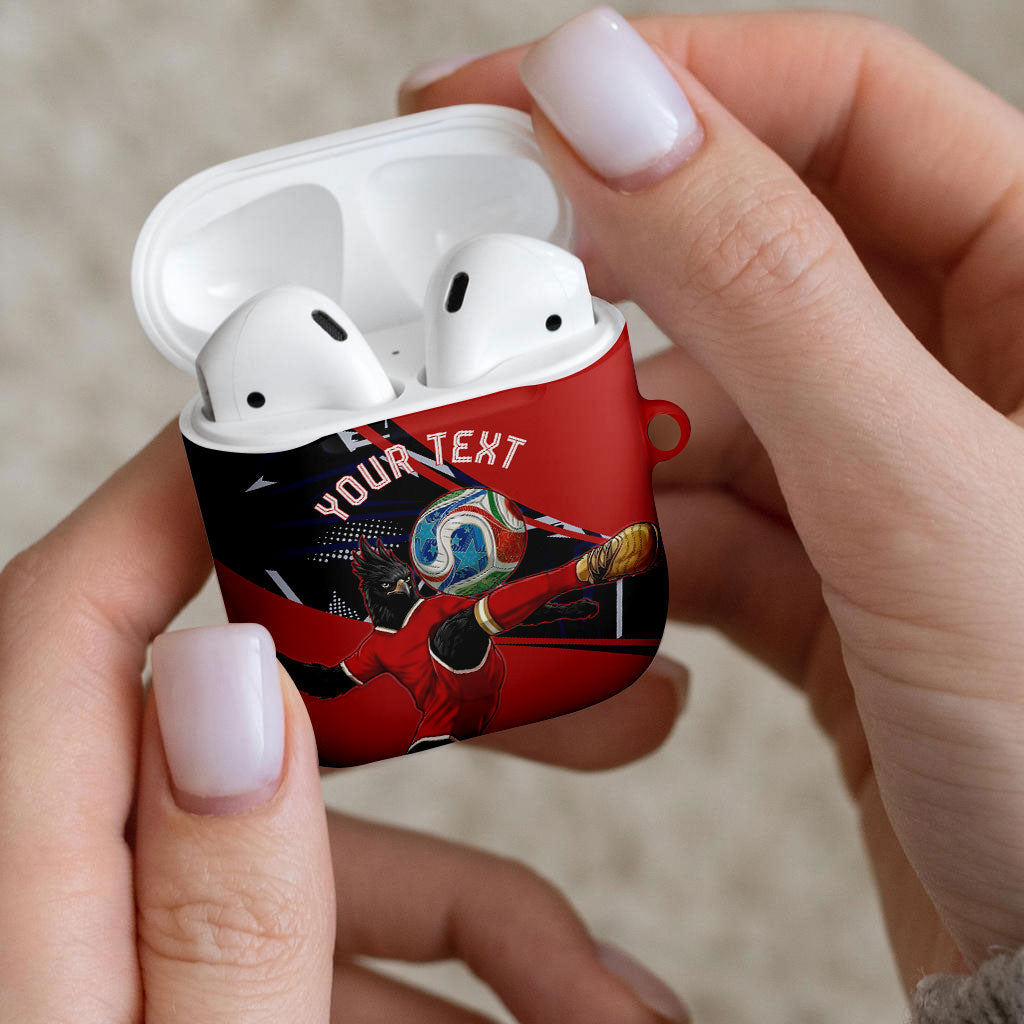 Personalized Panama Football AirPods Case Los Canaleros Harpy Eagle Mascot - National Flag Colors