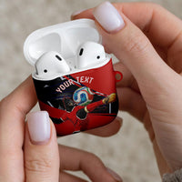 Personalized Panama Football AirPods Case Los Canaleros Harpy Eagle Mascot - National Flag Colors