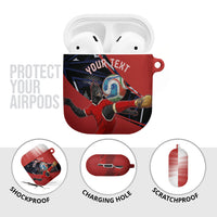 Personalized Panama Football AirPods Case Los Canaleros Harpy Eagle Mascot - National Flag Colors