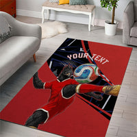Personalized Panama Football Area Rug Los Canaleros Harpy Eagle Mascot - National Flag Colors