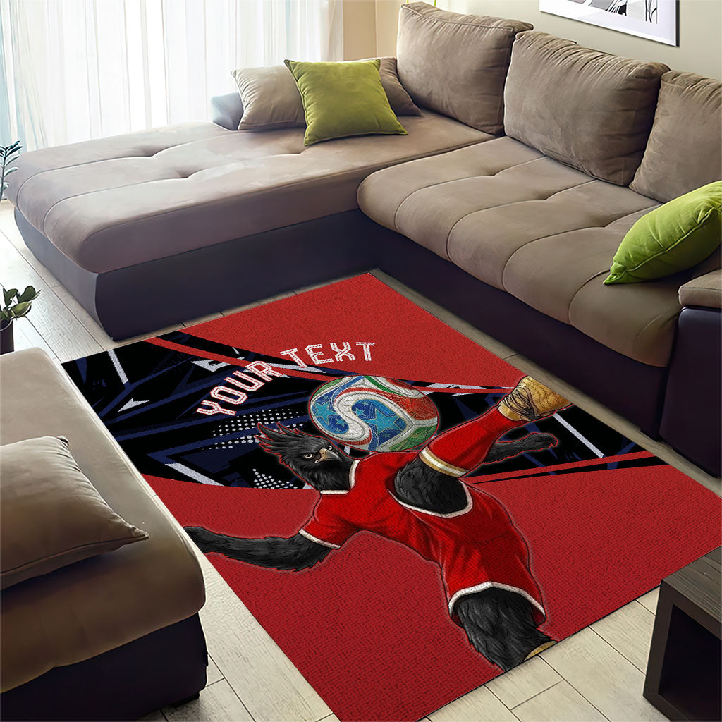 Personalized Panama Football Area Rug Los Canaleros Harpy Eagle Mascot - National Flag Colors