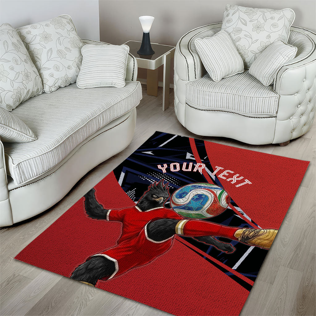 Personalized Panama Football Area Rug Los Canaleros Harpy Eagle Mascot - National Flag Colors