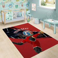 Personalized Panama Football Area Rug Los Canaleros Harpy Eagle Mascot - National Flag Colors
