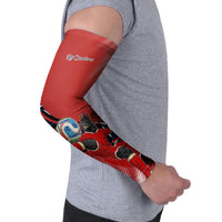 Personalized Panama Football Arm Sleeves Los Canaleros Harpy Eagle Mascot - National Flag Colors