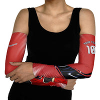 Personalized Panama Football Arm Sleeves Los Canaleros Harpy Eagle Mascot - National Flag Colors