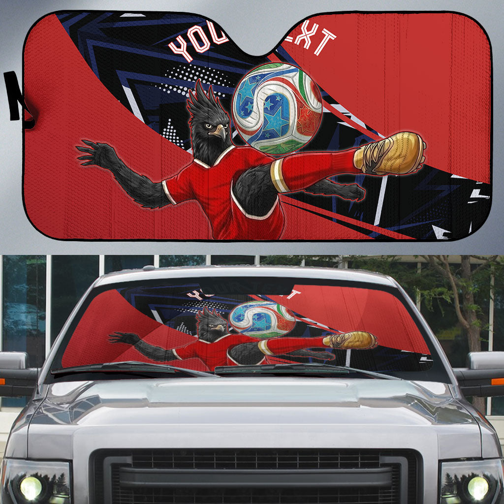 Personalized Panama Football Auto Sun Shade Los Canaleros Harpy Eagle Mascot - National Flag Colors
