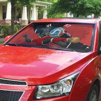 Personalized Panama Football Auto Sun Shade Los Canaleros Harpy Eagle Mascot - National Flag Colors