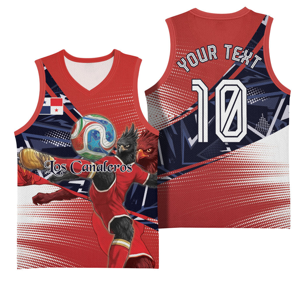 Personalized Panama Football Basketball Jersey Los Canaleros Harpy Eagle Mascot - National Flag Colors