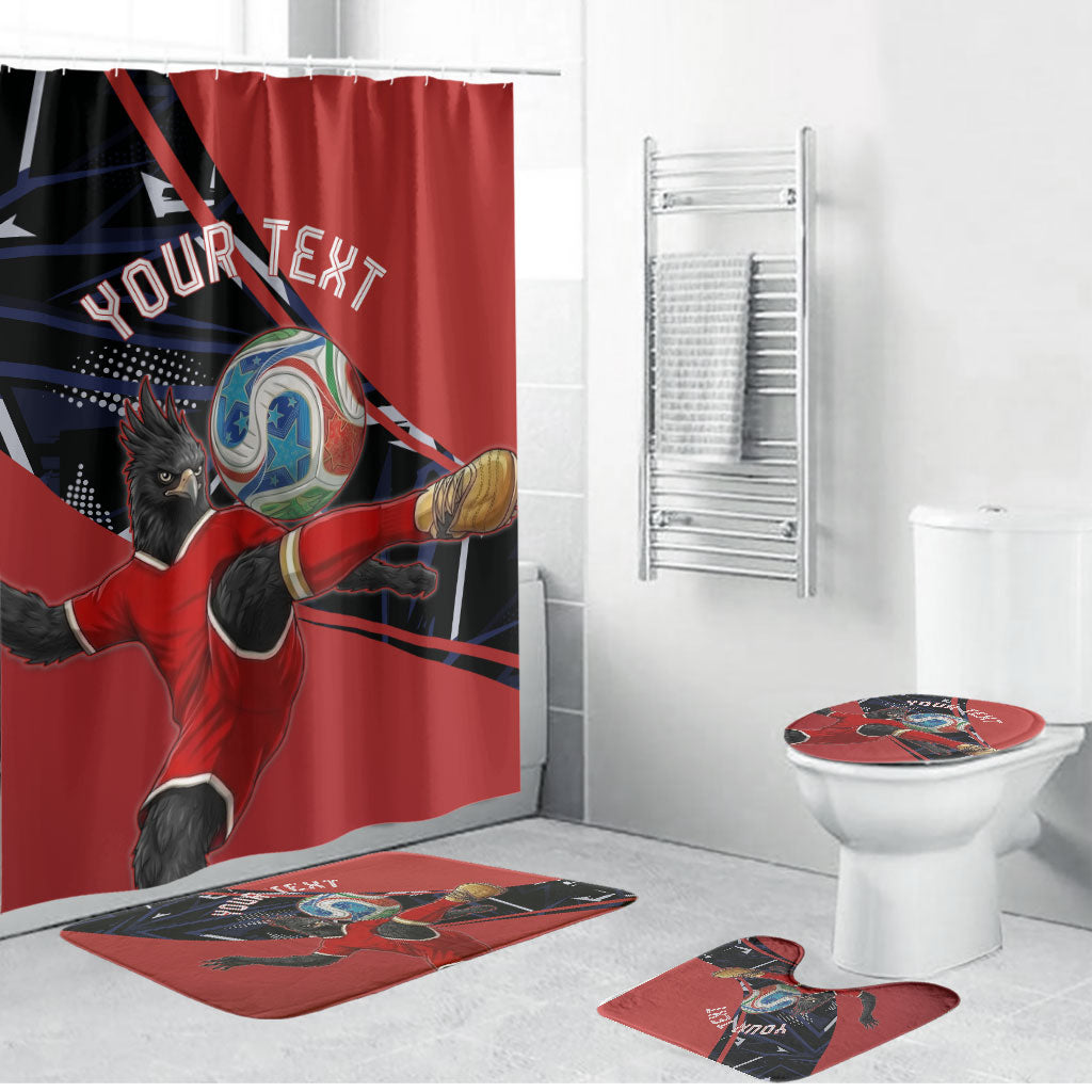 Personalized Panama Football Bathroom Set Los Canaleros Harpy Eagle Mascot - National Flag Colors