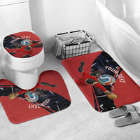Personalized Panama Football Bathroom Set Los Canaleros Harpy Eagle Mascot - National Flag Colors