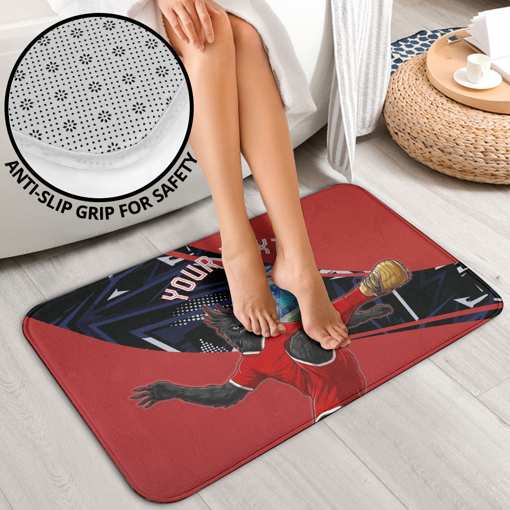 Personalized Panama Football Bathroom Set Los Canaleros Harpy Eagle Mascot - National Flag Colors
