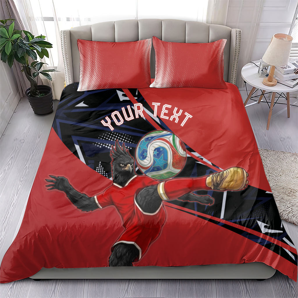 Personalized Panama Football Bedding Set Los Canaleros Harpy Eagle Mascot - National Flag Colors