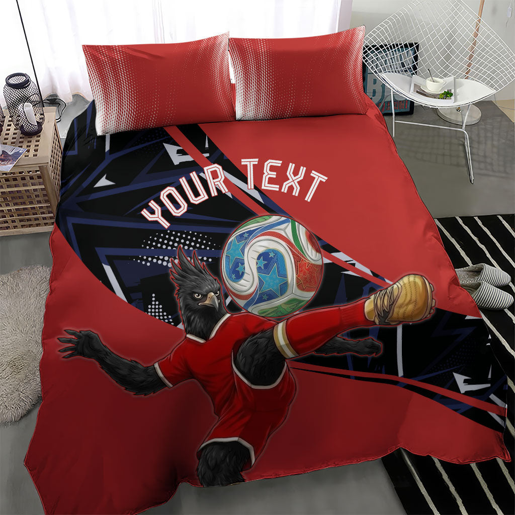 Personalized Panama Football Bedding Set Los Canaleros Harpy Eagle Mascot - National Flag Colors