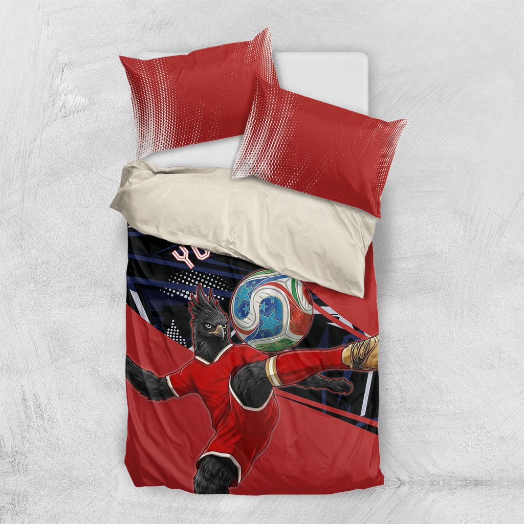 Personalized Panama Football Bedding Set Los Canaleros Harpy Eagle Mascot - National Flag Colors