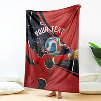 Personalized Panama Football Blanket Los Canaleros Harpy Eagle Mascot - National Flag Colors