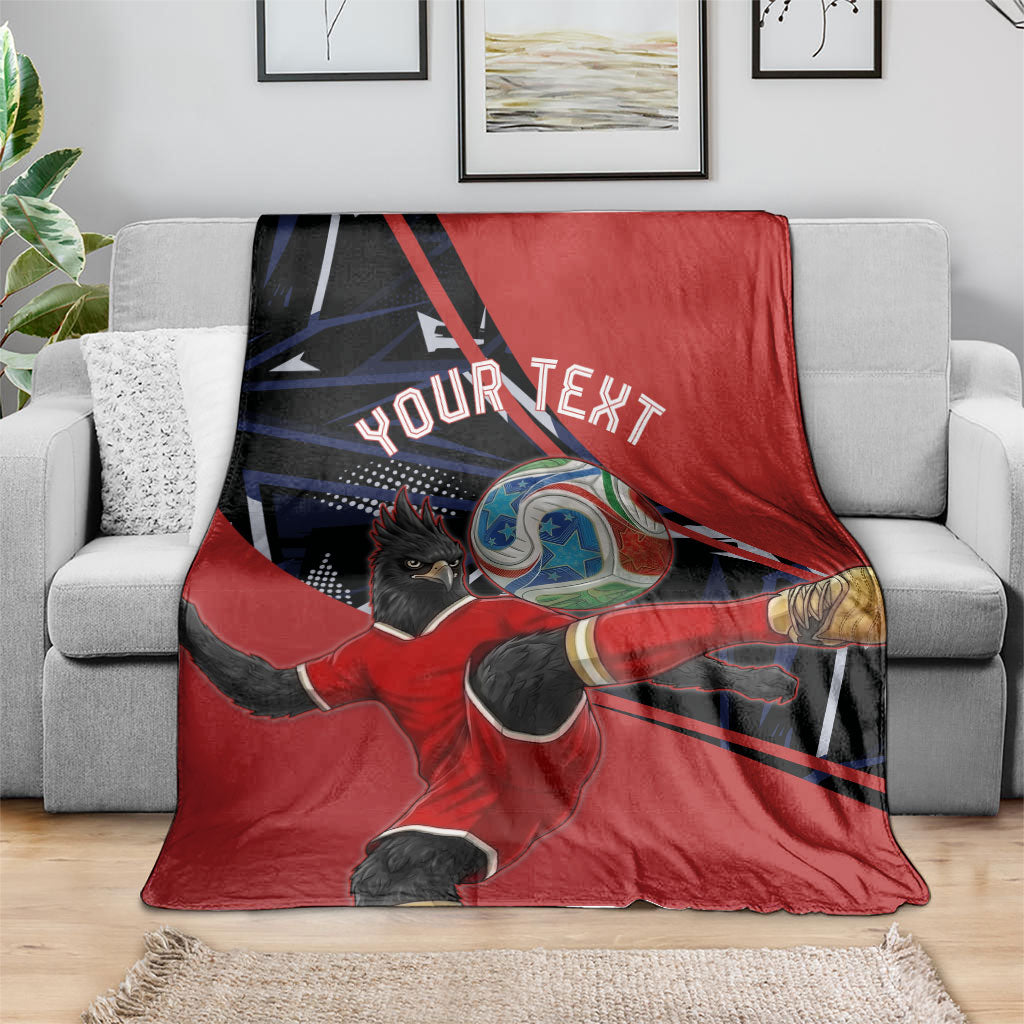 Personalized Panama Football Blanket Los Canaleros Harpy Eagle Mascot - National Flag Colors
