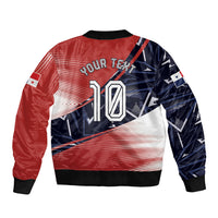 Personalized Panama Football Bomber Jacket Los Canaleros Harpy Eagle Mascot - National Flag Colors