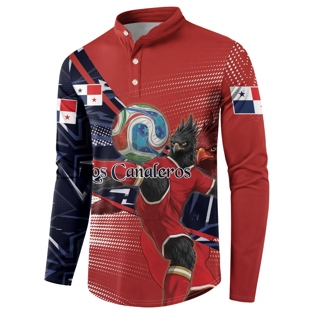Personalized Panama Football Button Sweatshirt Los Canaleros Harpy Eagle Mascot - National Flag Colors