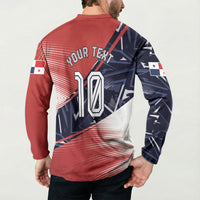 Personalized Panama Football Button Sweatshirt Los Canaleros Harpy Eagle Mascot - National Flag Colors