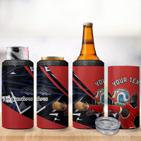 Personalized Panama Football 4 in 1 Can Cooler Tumbler Los Canaleros Harpy Eagle Mascot - National Flag Colors