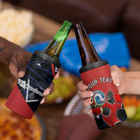 Personalized Panama Football 4 in 1 Can Cooler Tumbler Los Canaleros Harpy Eagle Mascot - National Flag Colors