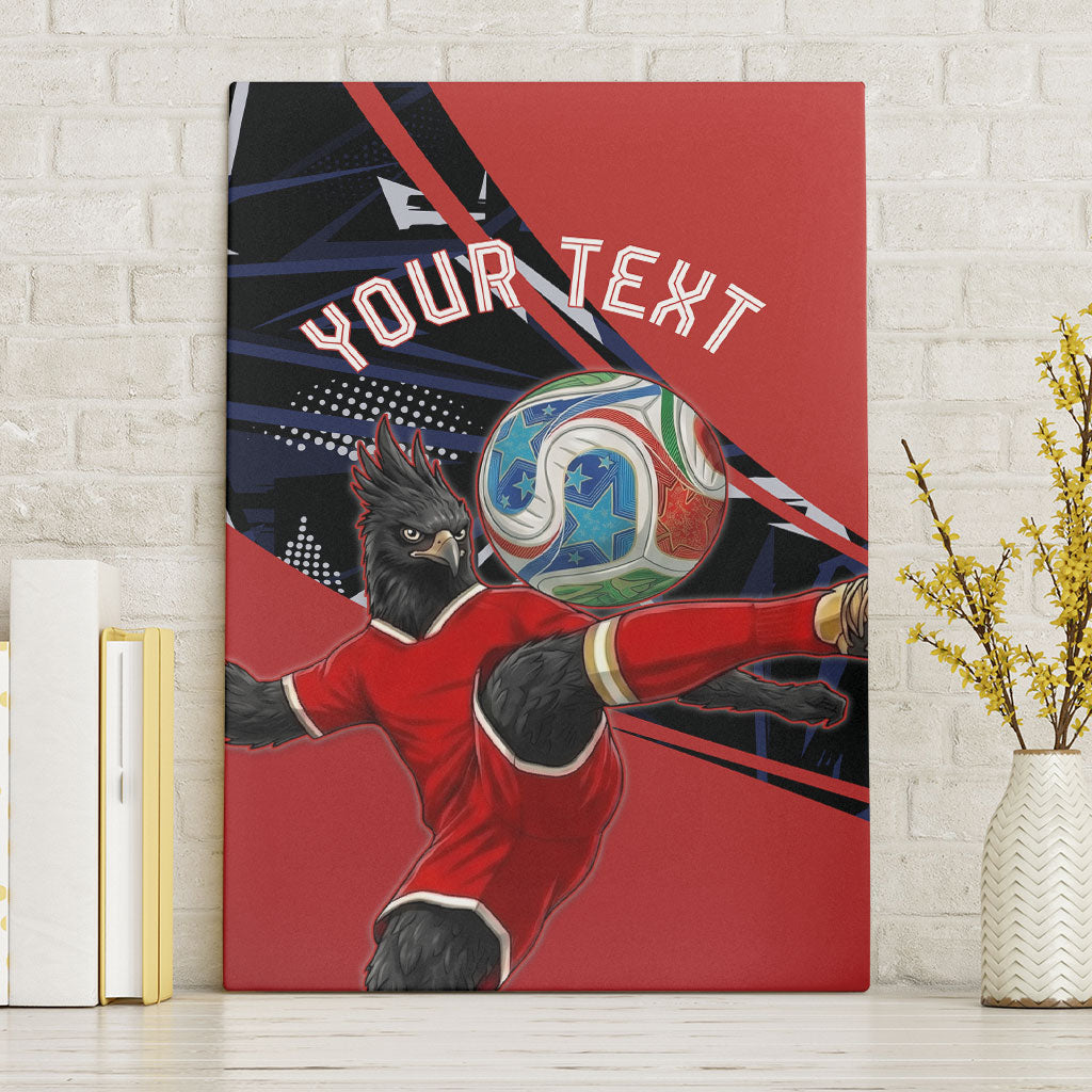 Personalized Panama Football Canvas Wall Art Los Canaleros Harpy Eagle Mascot - National Flag Colors