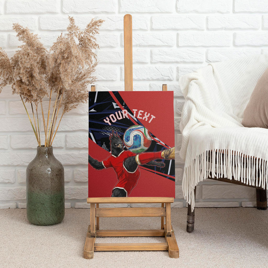 Personalized Panama Football Canvas Wall Art Los Canaleros Harpy Eagle Mascot - National Flag Colors