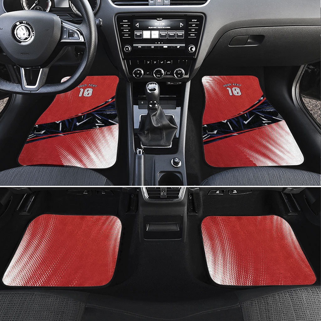Personalized Panama Football Car Mats Los Canaleros Harpy Eagle Mascot - National Flag Colors