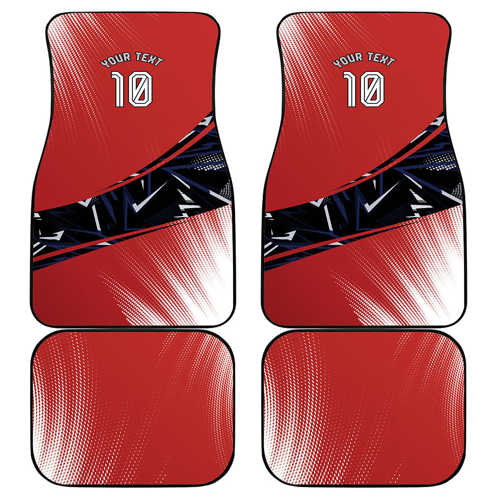 Personalized Panama Football Car Mats Los Canaleros Harpy Eagle Mascot - National Flag Colors
