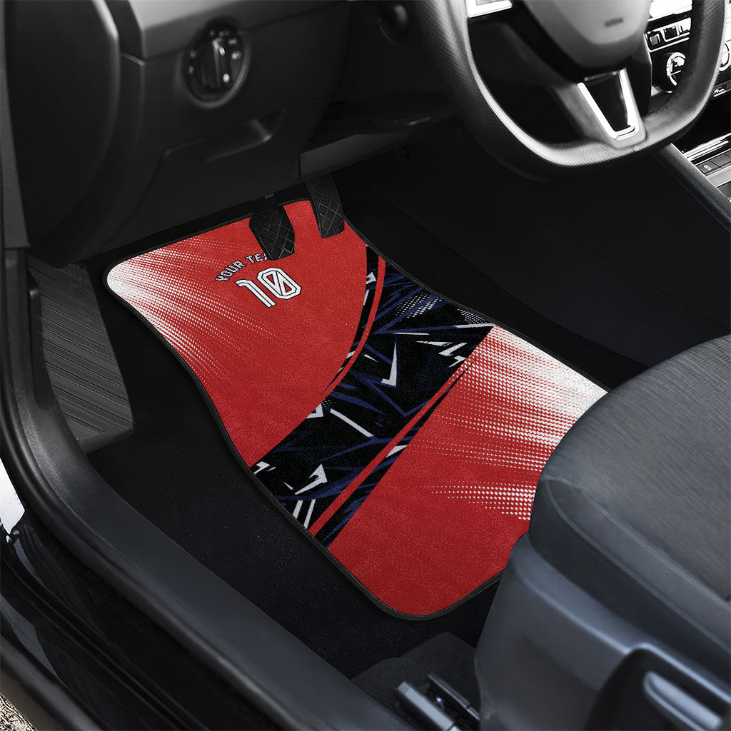 Personalized Panama Football Car Mats Los Canaleros Harpy Eagle Mascot - National Flag Colors