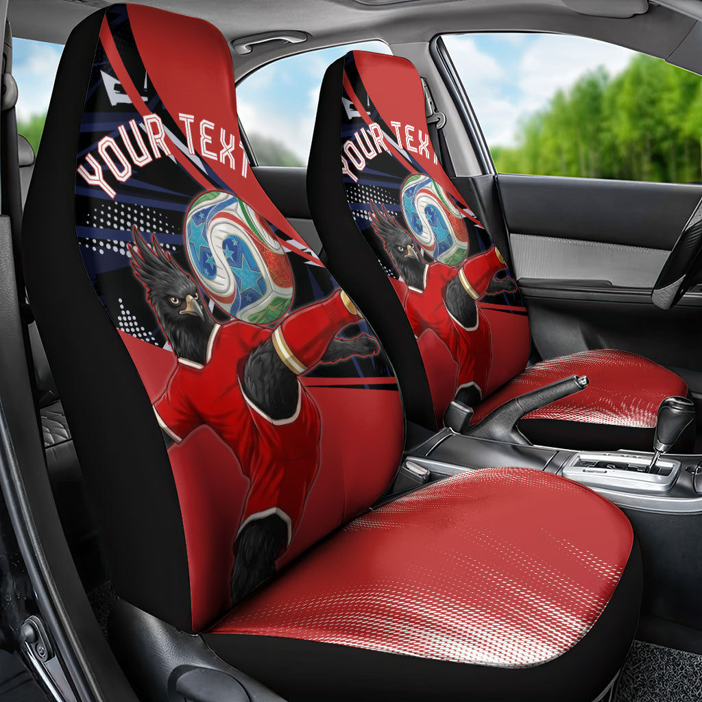 Personalized Panama Football Car Seat Cover Los Canaleros Harpy Eagle Mascot - National Flag Colors