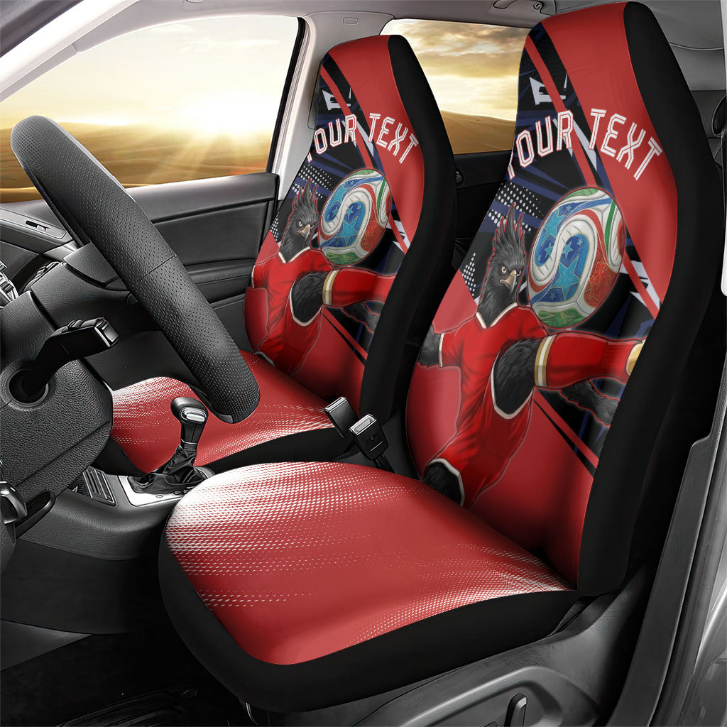 Personalized Panama Football Car Seat Cover Los Canaleros Harpy Eagle Mascot - National Flag Colors