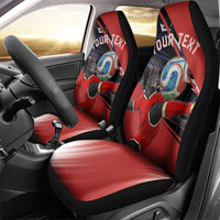 Personalized Panama Football Car Seat Cover Los Canaleros Harpy Eagle Mascot - National Flag Colors