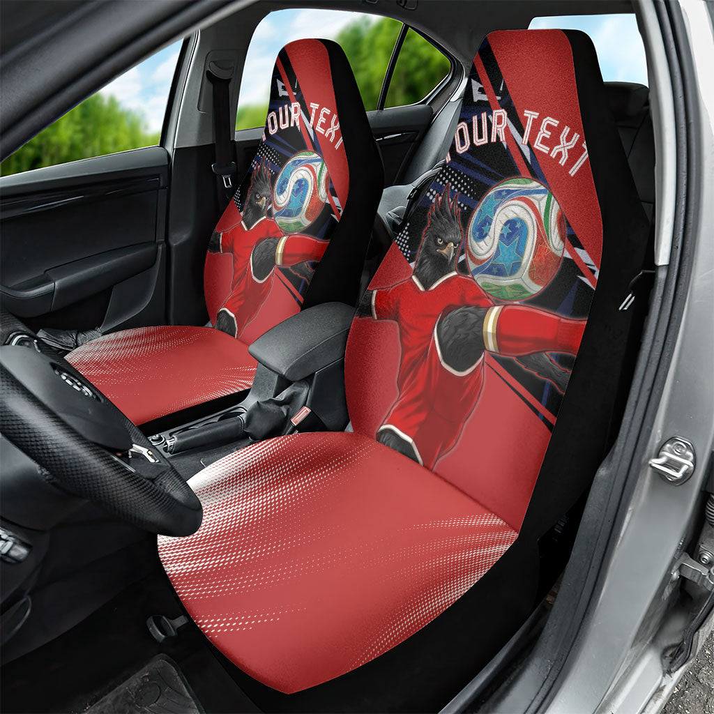 Personalized Panama Football Car Seat Cover Los Canaleros Harpy Eagle Mascot - National Flag Colors