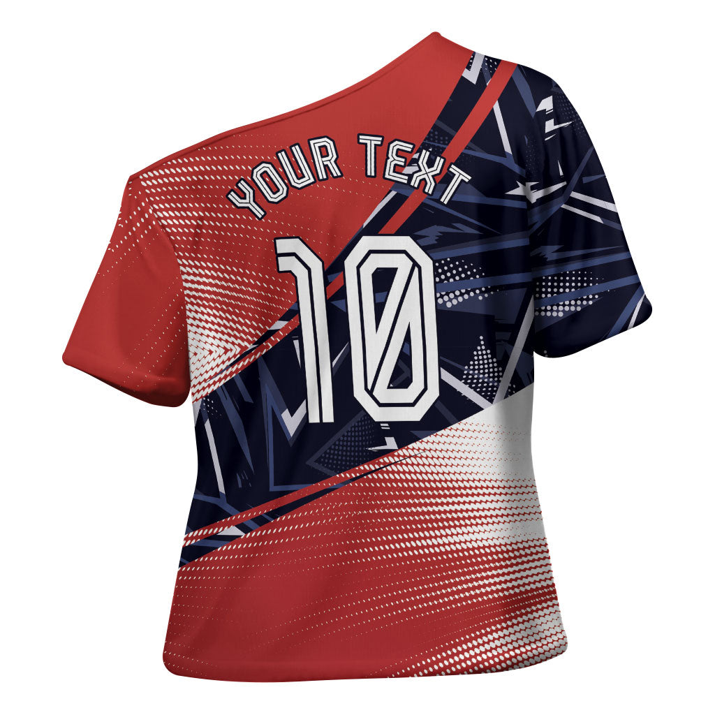 Personalized Panama Football Cross Shoulder Shirt Los Canaleros Harpy Eagle Mascot - National Flag Colors