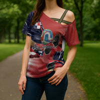 Personalized Panama Football Cross Shoulder Shirt Los Canaleros Harpy Eagle Mascot - National Flag Colors