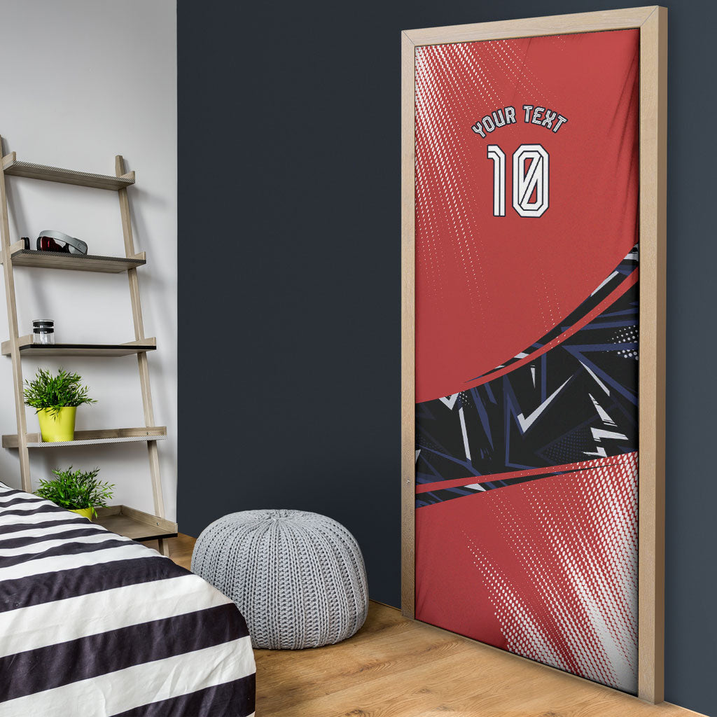 Personalized Panama Football Door Cover Los Canaleros Harpy Eagle Mascot - National Flag Colors