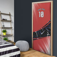 Personalized Panama Football Door Cover Los Canaleros Harpy Eagle Mascot - National Flag Colors