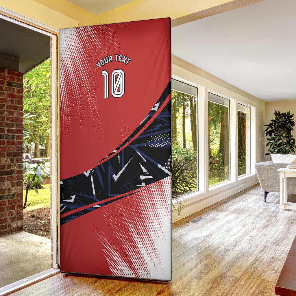 Personalized Panama Football Door Cover Los Canaleros Harpy Eagle Mascot - National Flag Colors